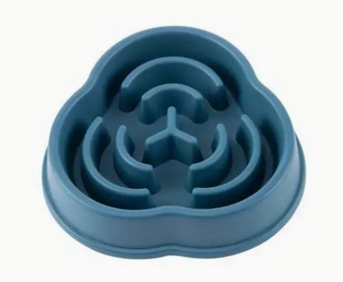 Pet Slow Eating Bowl Cat Dog Puppy Anti Choking Slow Feeder Food Bowl, Blue
