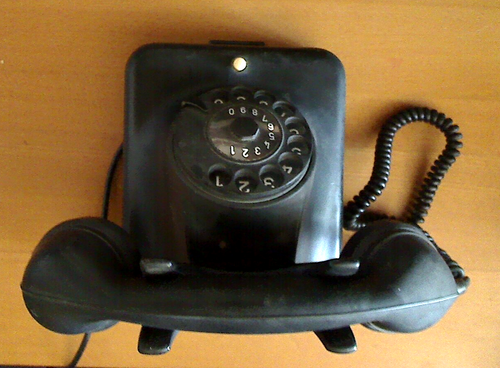 altes Bakelit Post Telefon W48 - schwarz mit Wählscheibe - 50/60 er - Bild 4 von 6