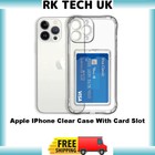 Clear Case Card Slot Cover Shockproof for iPhone 11 12 13 14 15 Pro Plus Max UK