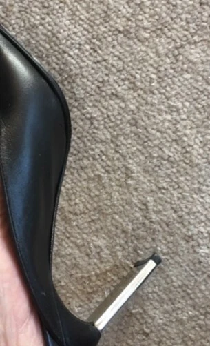 talon haut escarpins mules chaussures cuir 39 noir métal argent parfait état Zoé - Photo 4/4