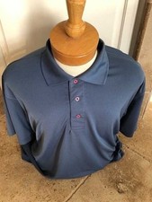 New NWT Mens Blue Steel Cool Tech Polyester M,L,XL Polo Style Golf Shirt