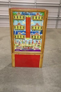 Vintage Chicago Coin Fireball Bowler Puck Arcade Game FRONT ONLY FOR PARTS AS IS
