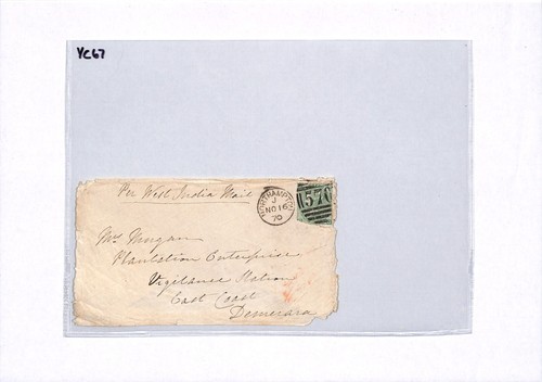 GB QV Cover BRITISH GUIANA *Überwachungsstation* POLIZEI? 1870 Northampton YC67 - Bild 7 von 13