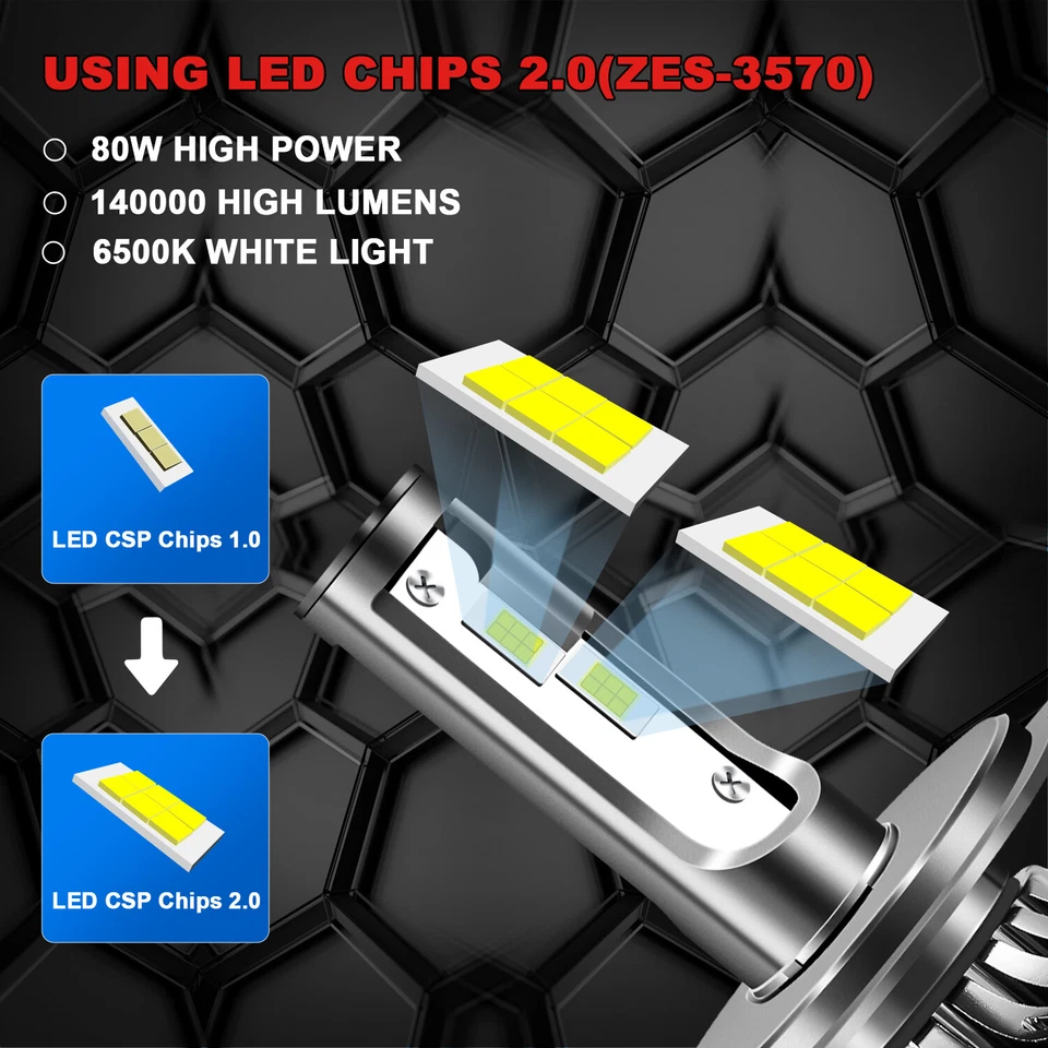 2x7'' round led Headlights FOR 1953-1957 Chevrolet Bel Air/150/210 Impala Ford — 第 4/4 张图片