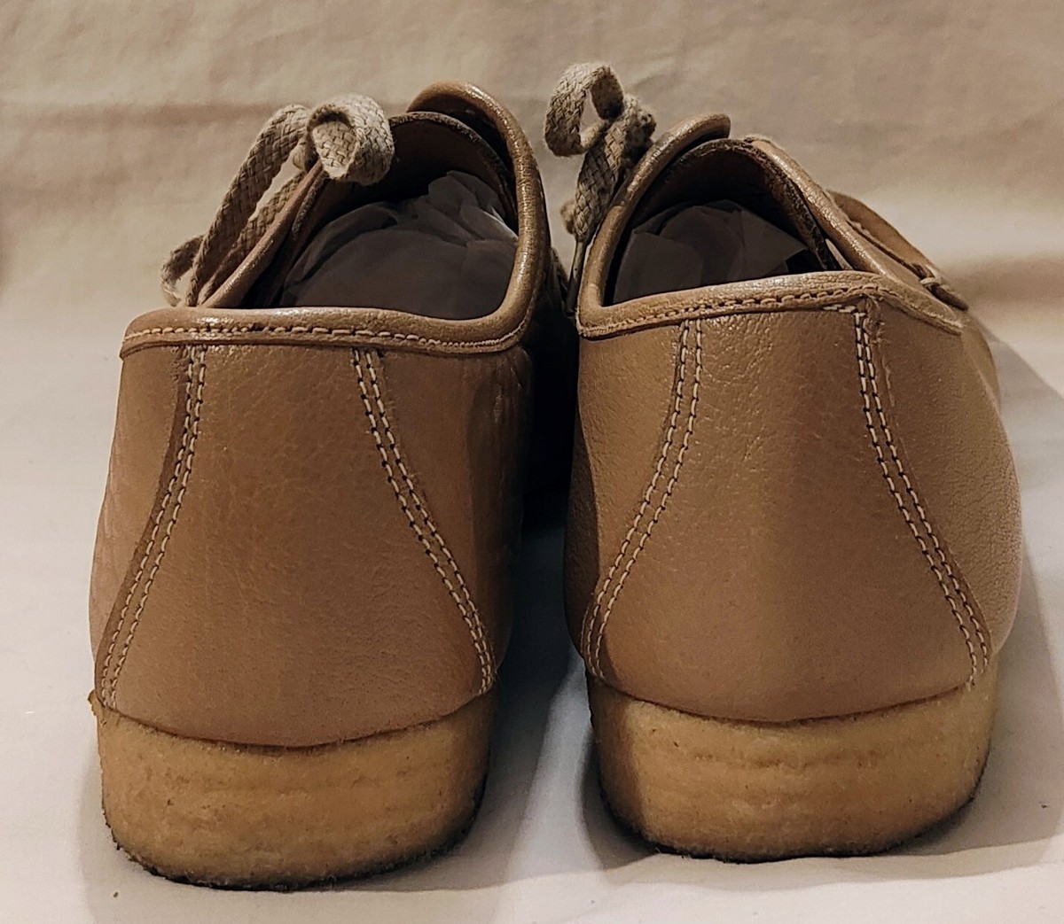 Vintage Clarks Original Wallabee Natural Tan Leather Italy