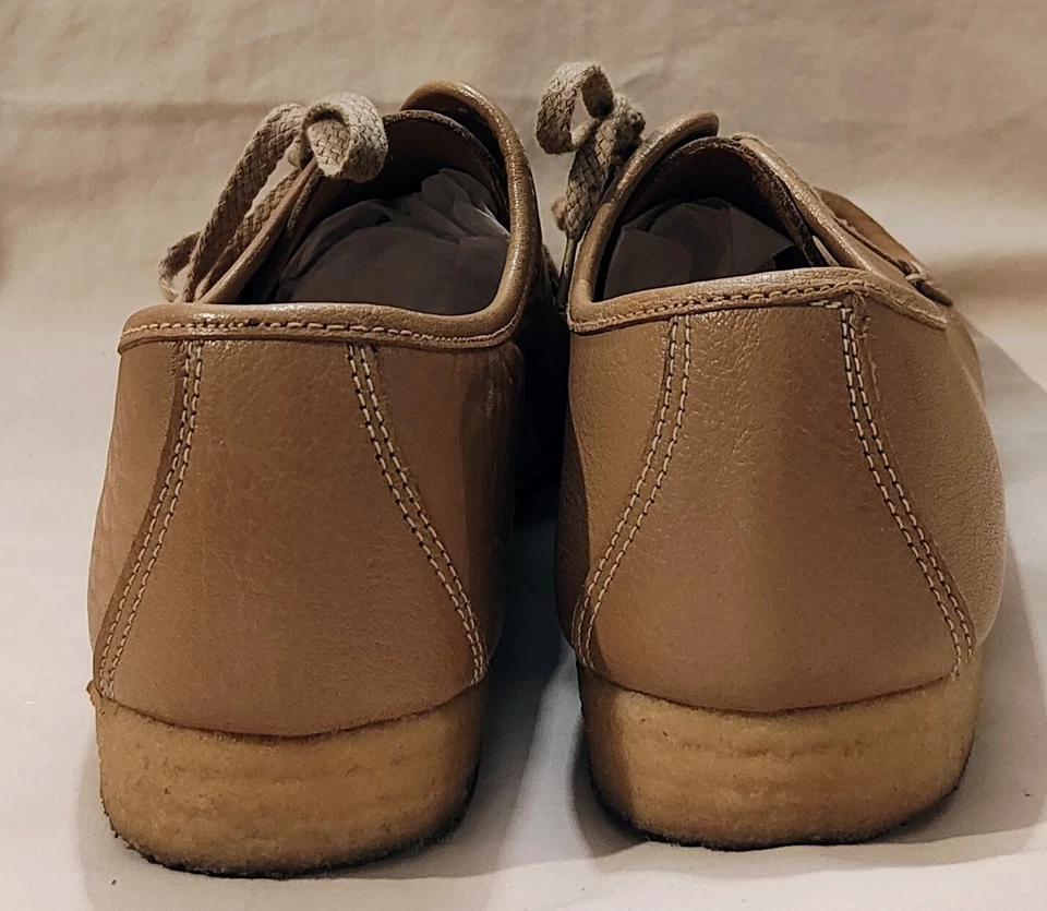 Vintage Clarks Original Wallabee Natural Tan Leather Italy Women's Size 7.5A - Image 3 of 4