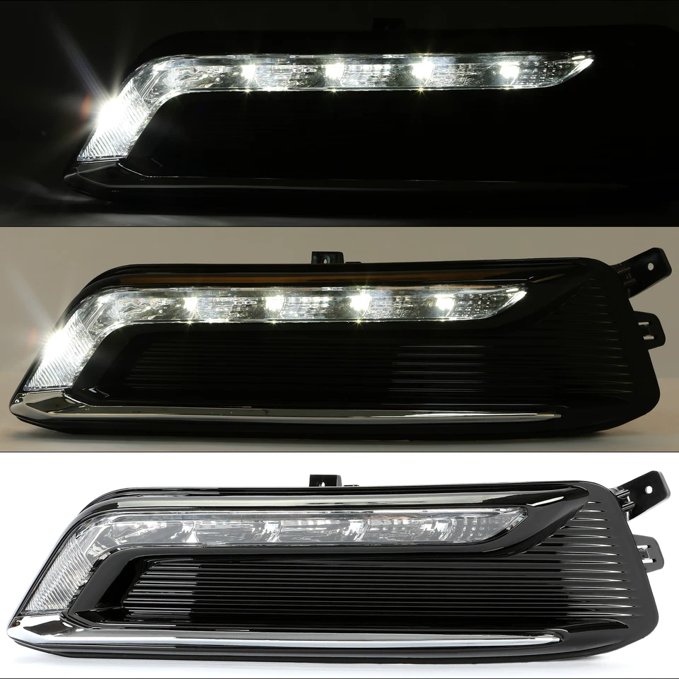 For 2014-2020 Chevy Impala Clear Lens LH+RH LED DRL Fog Light +Wiring+Switch Kit - Image 3 of 4