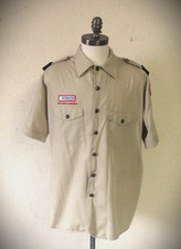 Vintage Official BSA Recruiter Khaki Shirt Cub Master Leader Patches Size XL/54