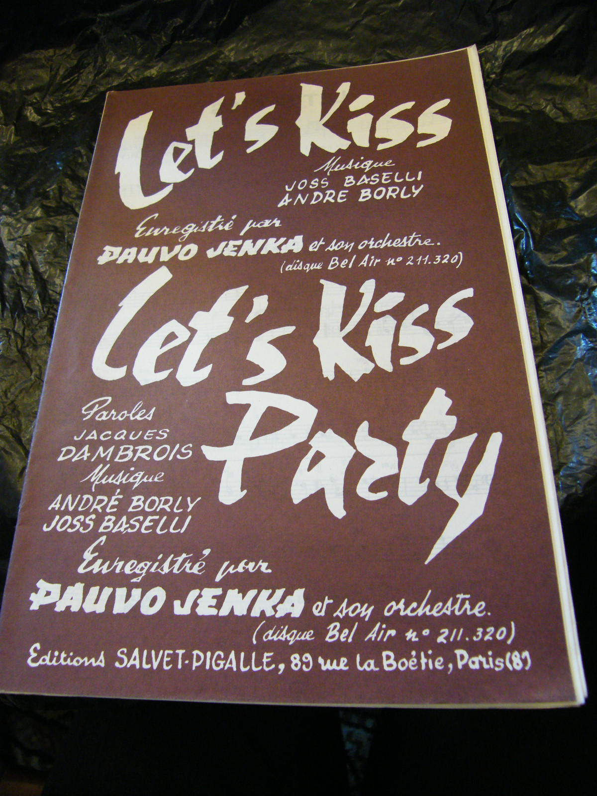 Accordion Sheet Music Let's Kiss Baselli Pauvo Jenka Party 1965