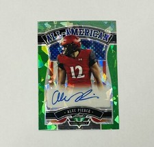Alec Pierce 2022 Leaf Valiant Green Crystal All American Auto /30 Colts Bearcats