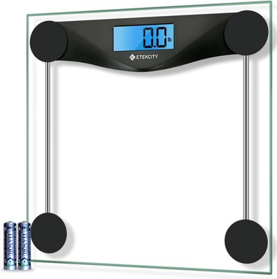 Digital Body Weight Bathroom Scale, Large Blue LCD Backlight Display