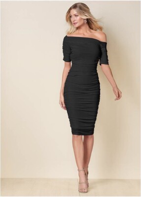 Venus Ruched Mesh Bodycon Dress Black Size M | eBay Venus Ruched Mesh Bodycon Dress Black Size M | eBay