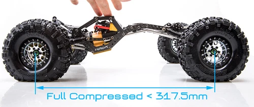 Rhino RC W1 RTR Chassis 317mm 1/10 Shafty Crawler Rig MOZA 1.9 Tires Brass Wheel - Picture 13 of 21