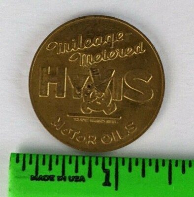 Vintage Hyvis Motor Oil Mileage Metered Automotive Car Coin Token