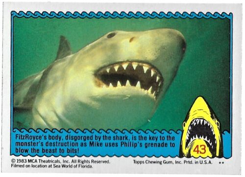 1983 Topps Jaws 3-D Complete 44 Base Card Set, 3-D Glasses & Wrapper - Afbeelding 1 van 3