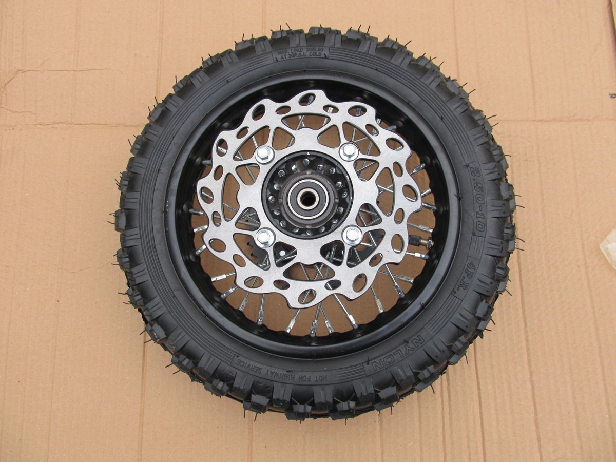 Pit Bike dirt COMPLETE REAR Wheel, sprocket, disc 10