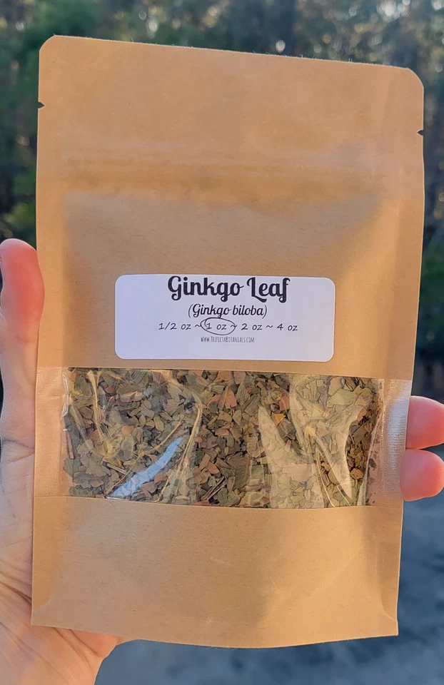 Ginkgo Leaf C/S ~ Dried Herb ~ Ginkgo biloba ~ Organic Bulk Dry Herbs 0.5-4 oz - Image 3 of 4