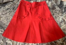 RED VALENTINO Skirt Women red cotton Size 40 165/68A Made in Hungary