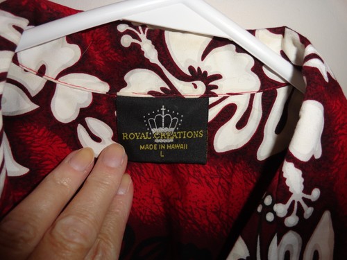 Vintage Royal Creations Red, Black and White Men's Hawaiian Shirt Sz L - Picture 2 of 5