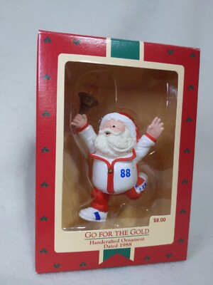 MIB 1988 Hallmark Keepsake Christmas Ornament  Go For The Gold  VINTAGE Santa