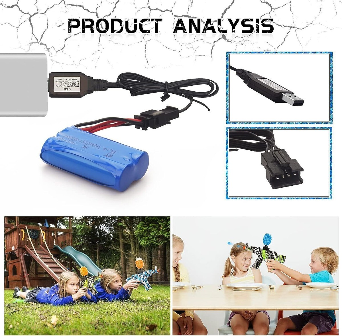 2x 7,4V 1500mAh Batteria Agli Ioni Di Litio SM-4P Spina USB - Foto 13