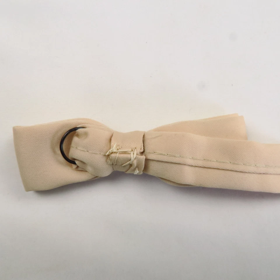 Pajarita ajustable vintage para hombre beige liso marfil Foto 2 de 4