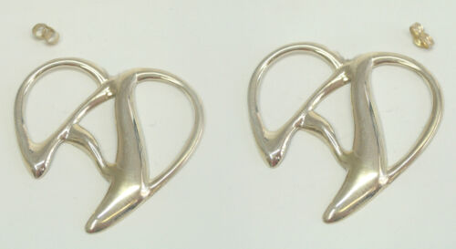 Earrings With Initial 'A' Heart Shaped In 925 Silver