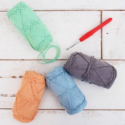 Threadart Crochet 100% Cotton Yarn Set | Soft Pastel #2 Yarn 165 yd skeins