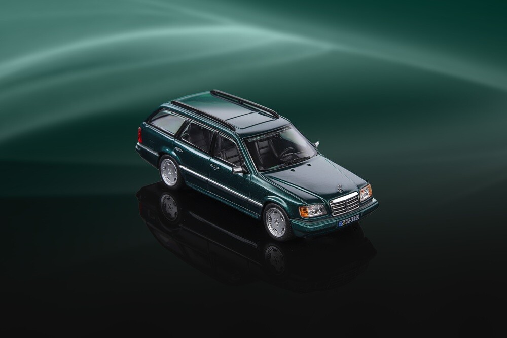 Mortal Model 1/64 BENZ S124ワゴン Mortal 1:64 Mercedes-Benz S124 Wagon Black / Green (4