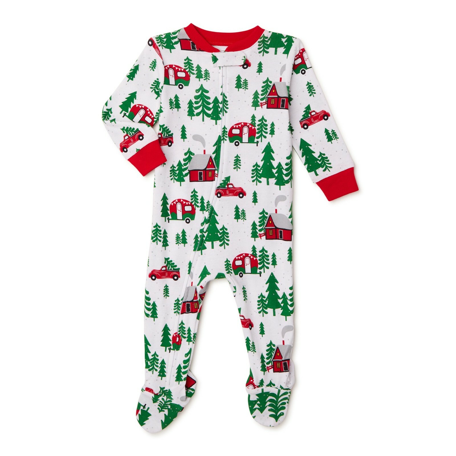 New Holiday Time Baby Christmas Sleep & Play Pajamas 03 M Cotton