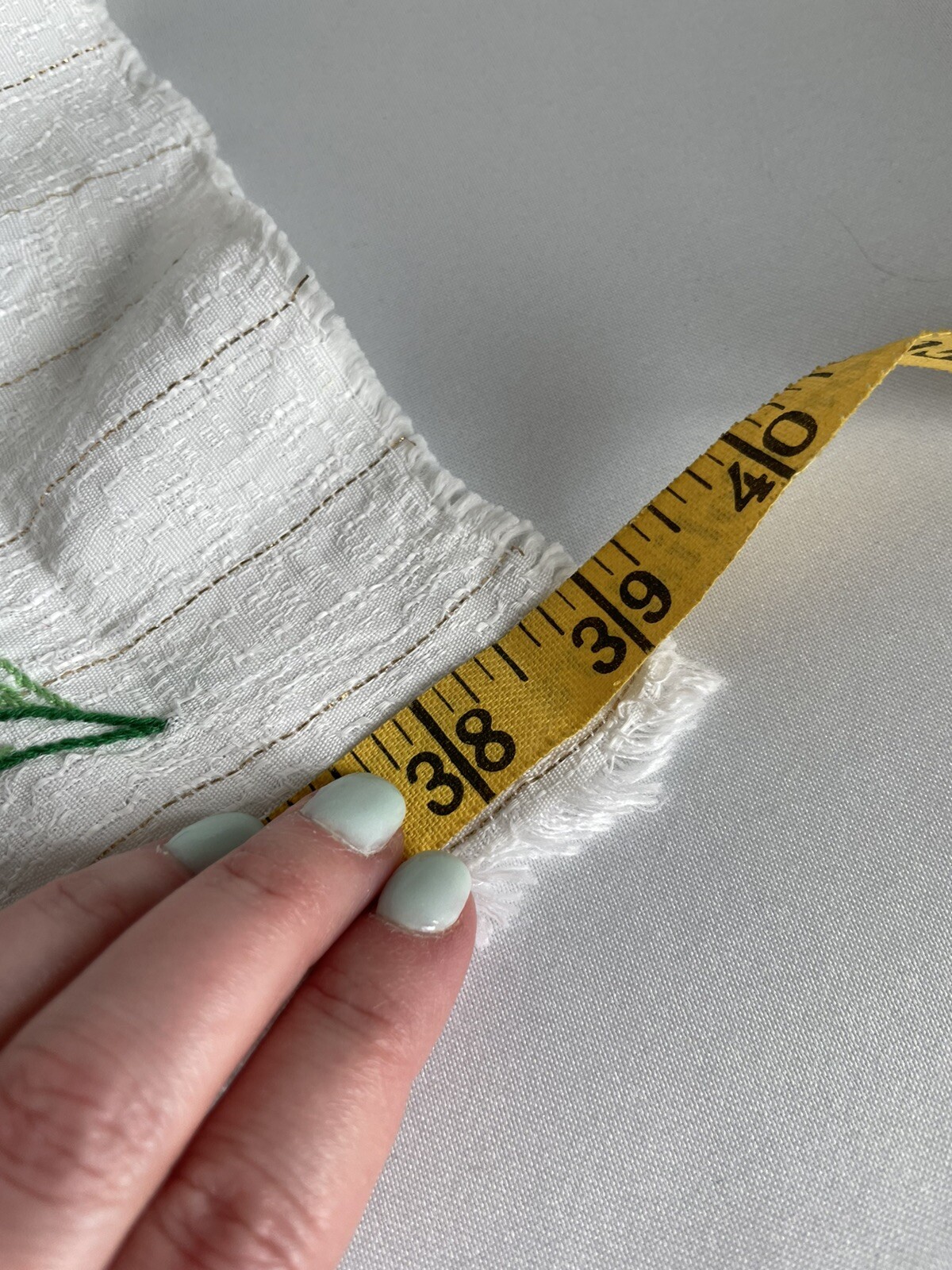 Vintage Hand Embroidered Dish Tea Towel butterfly - Shimmer fabric with Gold