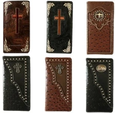 Cross,  Cross Praying Cowboy Men Western Wallets Bifold Check Book Style