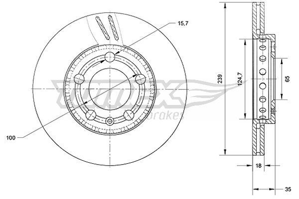 2X Tomex Brakes TX 71-09 Bremsscheibe FüR Skoda VW-image