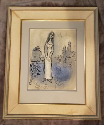 Marc Chagall original lithograph ''Esther'' . Mourlot 252. Framed 20w X 24h