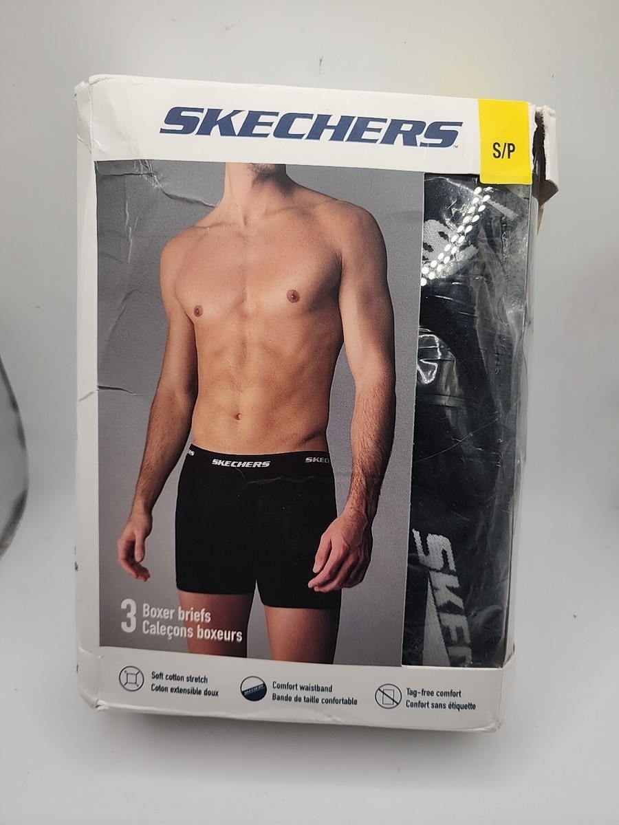 Skechers Boxer Briefs Cotton Stretch Comfort Waist 3 Pack Size S/P