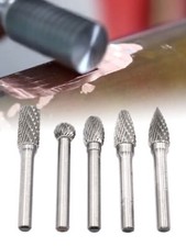 1/4'' Double Cut Tungsten Steel Carbide Rotary Burr Die Grinder Shank Bit Set v