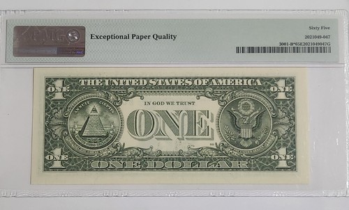2013 B Duplicate Star Note Error One Dollar Bill B04656633* 65 EPQ FW - Picture 2 of 2