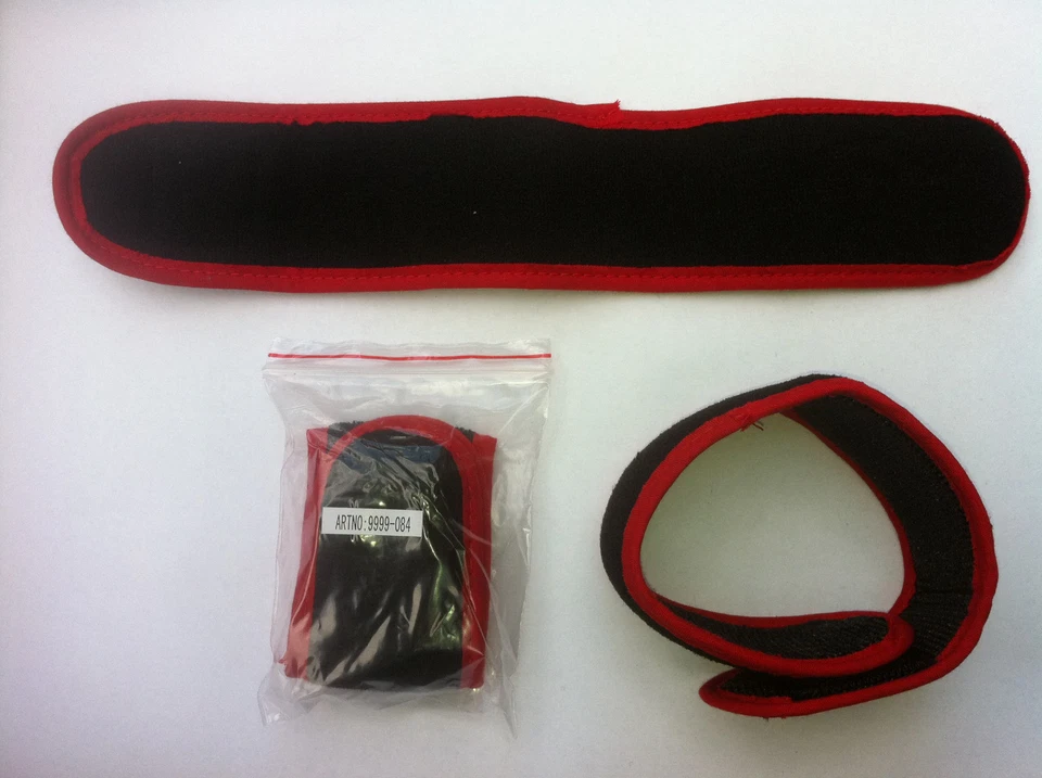 4 x RutenKlettband 25 cm x 4 cm weiches Material ( SCHWARZ ROT ) Fjord Premium