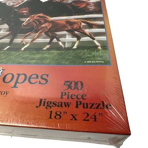 SunsOut High Hopes 500 Piece Jigsaw Puzzle 18"x24" Kim McElroy Horse Racing NIB - Picture 3 of 8