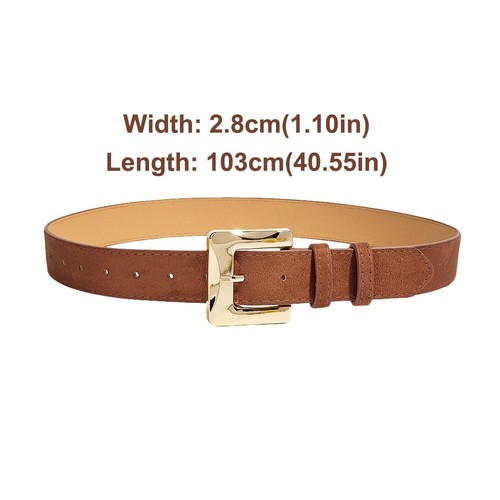 Frosted Pin Buckle Waistband Casual Trouser Dress Belts For Women - Picture 2 of 13