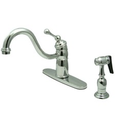 Kingston Brass KB1571BLBS Victorian Mono Block Kitchen Faucet with Brass Sprayer