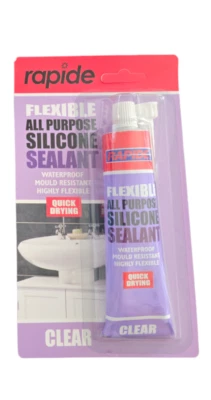 RAPIDE Silicone Sealant Clear Tube Bathroom Shower Kitchen Sealer Edging Waterproof 80g