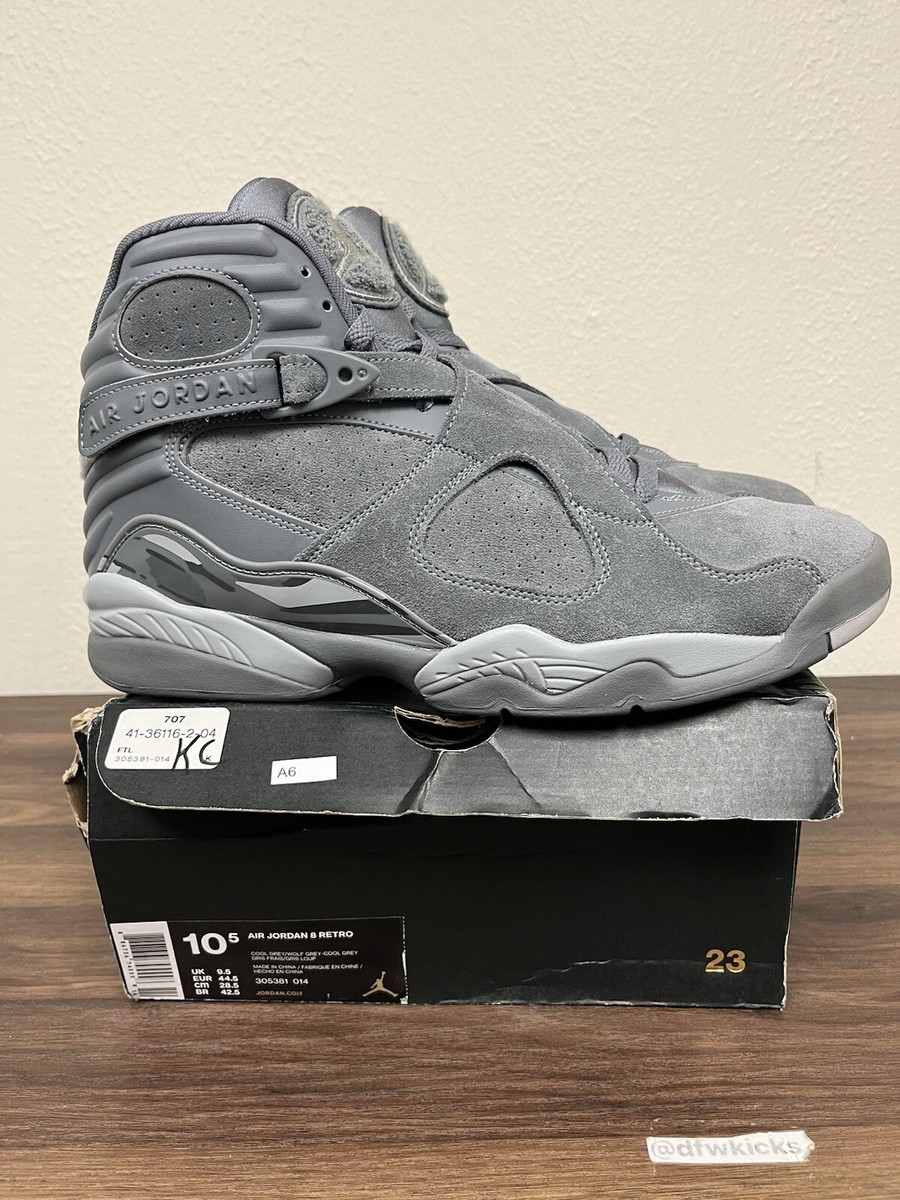Jordan 8 Retro Cool Grey 2017 Size 10.5 305381-014 OG Rare Jordan 8 Retro Cool Grey 2017 Size 10.5 305381-014 OG Rare