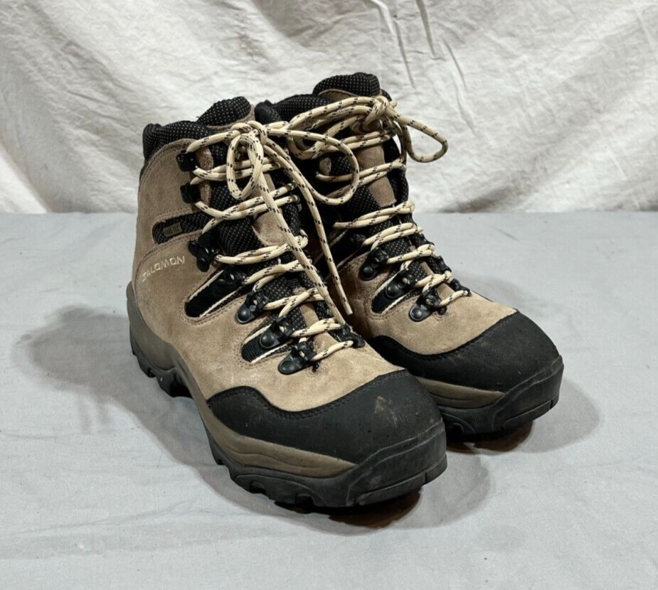Salomon Brown Leather Gore-Tex Hiking Boots Contagrip Soles
