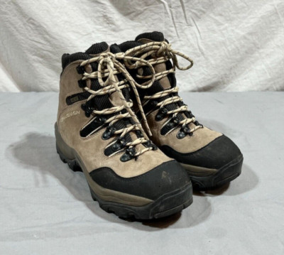 Salomon Brown Leather Gore-Tex Hiking Boots Contagrip Soles Women's 6 EU 37-1/3