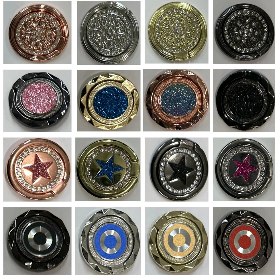 For iPhone /Samsung Finger Ring Holder Metal Plate Rotating Magnetic Grip - Image 2 of 2