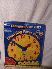 Learning Resources 12" Clock Learn to Tell Time Teaching Aid Changing Faces