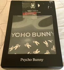 Psycho Bunny Men’s Boxer Briefs  2 Pack Stretch Cotton Modal Black Sz M NIB