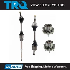 TRQ Front CV Axle Shaft Assembly Wheel Hub Bearing Set 4pc for Explorer AWD