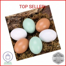 GREEN FABWOOD Wooden Fake Eggs-6Piece